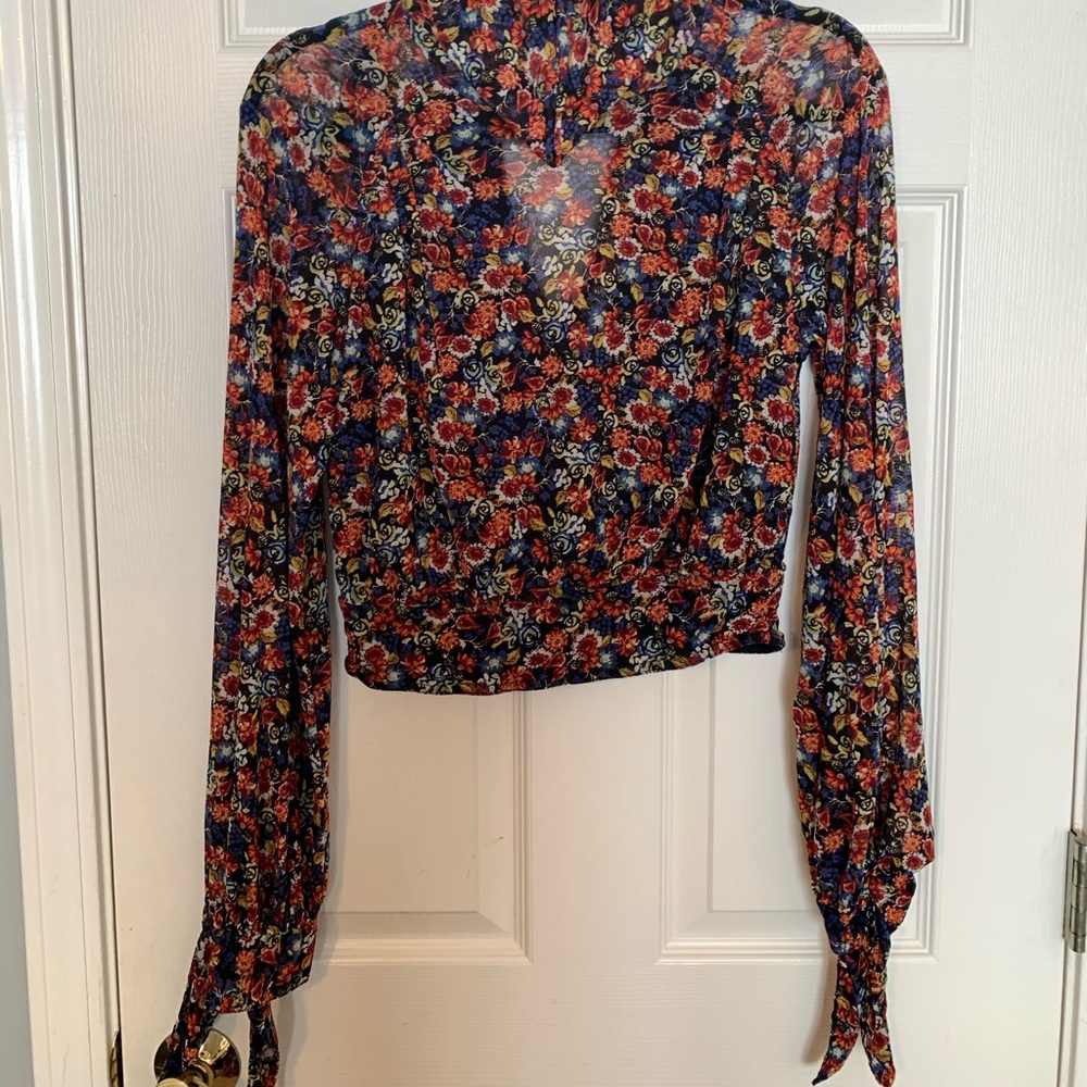 Flower Patterned Free People Turtleneck Blouse